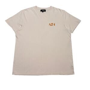 A24 Studios Light Pink Logo Tee Shirt Men's XL Short Sleeve USA Indie Film